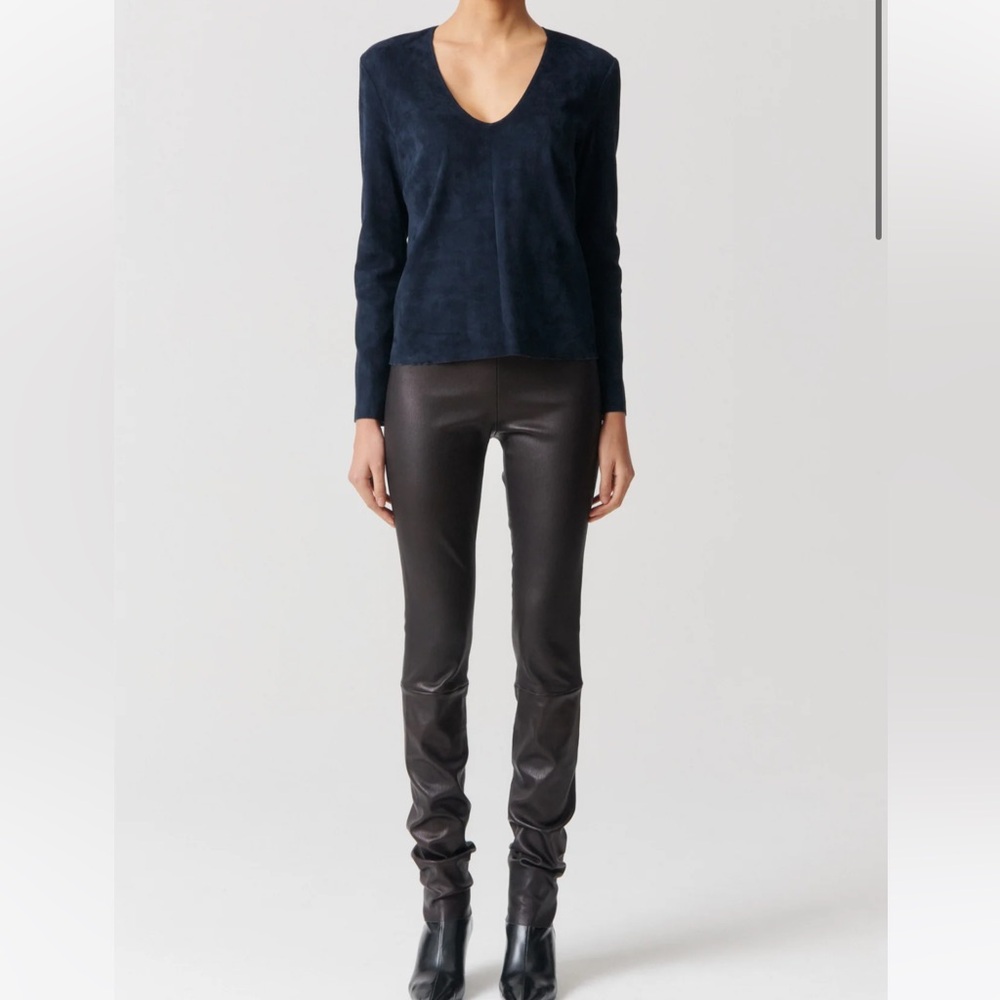 Stouls Jo Black Straight Leggings Stretch Leather Pants